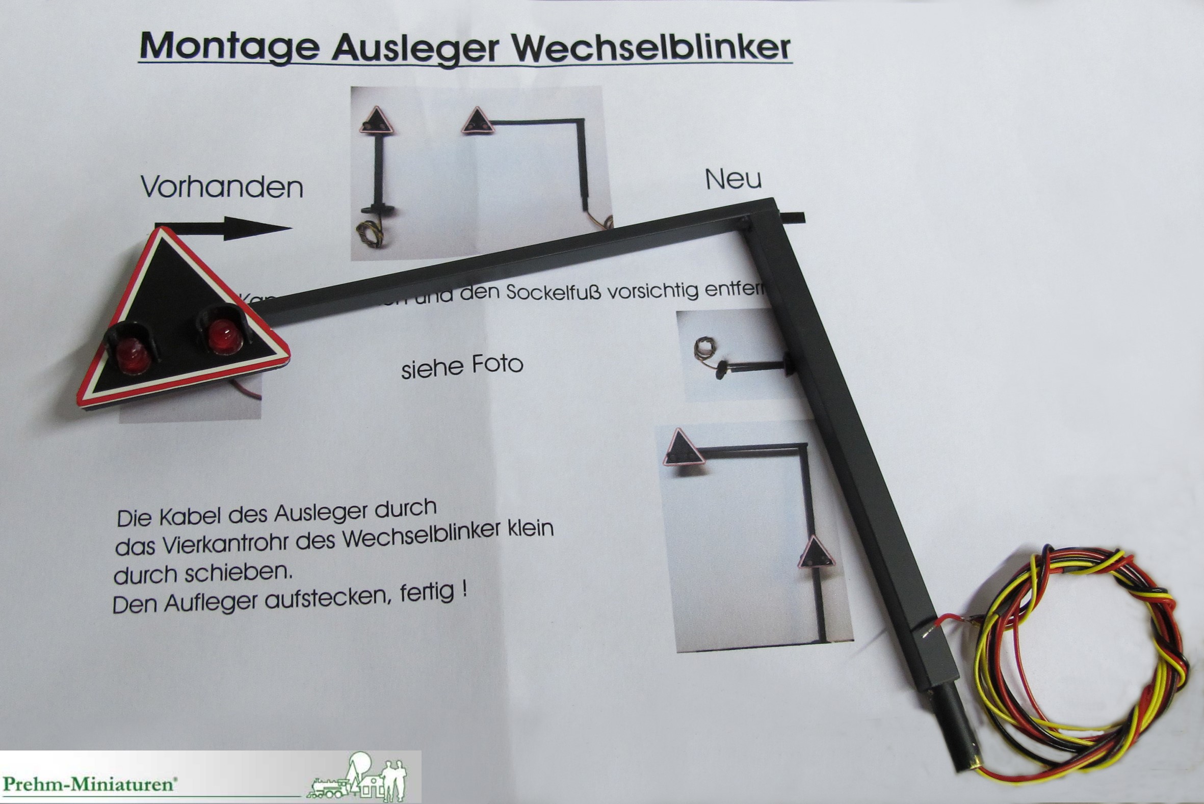 Anleitung fr die Montage des Auslegers Wechselblinker fr den Bahnbergang Schweiz in Spur G 