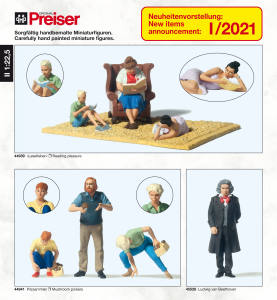 Preiser Figuren - Neuheiten I/2021. Lesefieber, Pilzsammler und Ludwig van Beethoven.