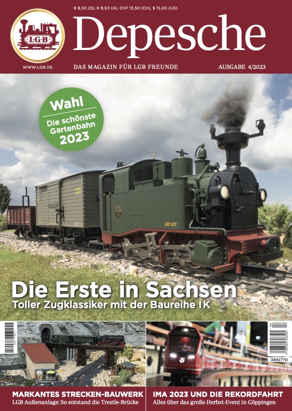 Eigentlich sollte die LGB Depesche. lt. Clubseite, bereits am 4.10.2023 ausgeliefert sein. Leider ist diese bei mir noch nicht angekommen. Weder Ausgabe Deutschland noch USA! 