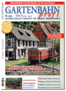 Der GARTENBAHN profi internationales Magazin für große Modellbahnen 4/2025 war letzte Woche im Briefkasten und im Zeitschriftenhandel verfügbar.