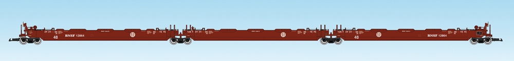 USA TRAINS Intermodal Containerwagen 3er Einheit BNSF rundes Logo (ohne Container)