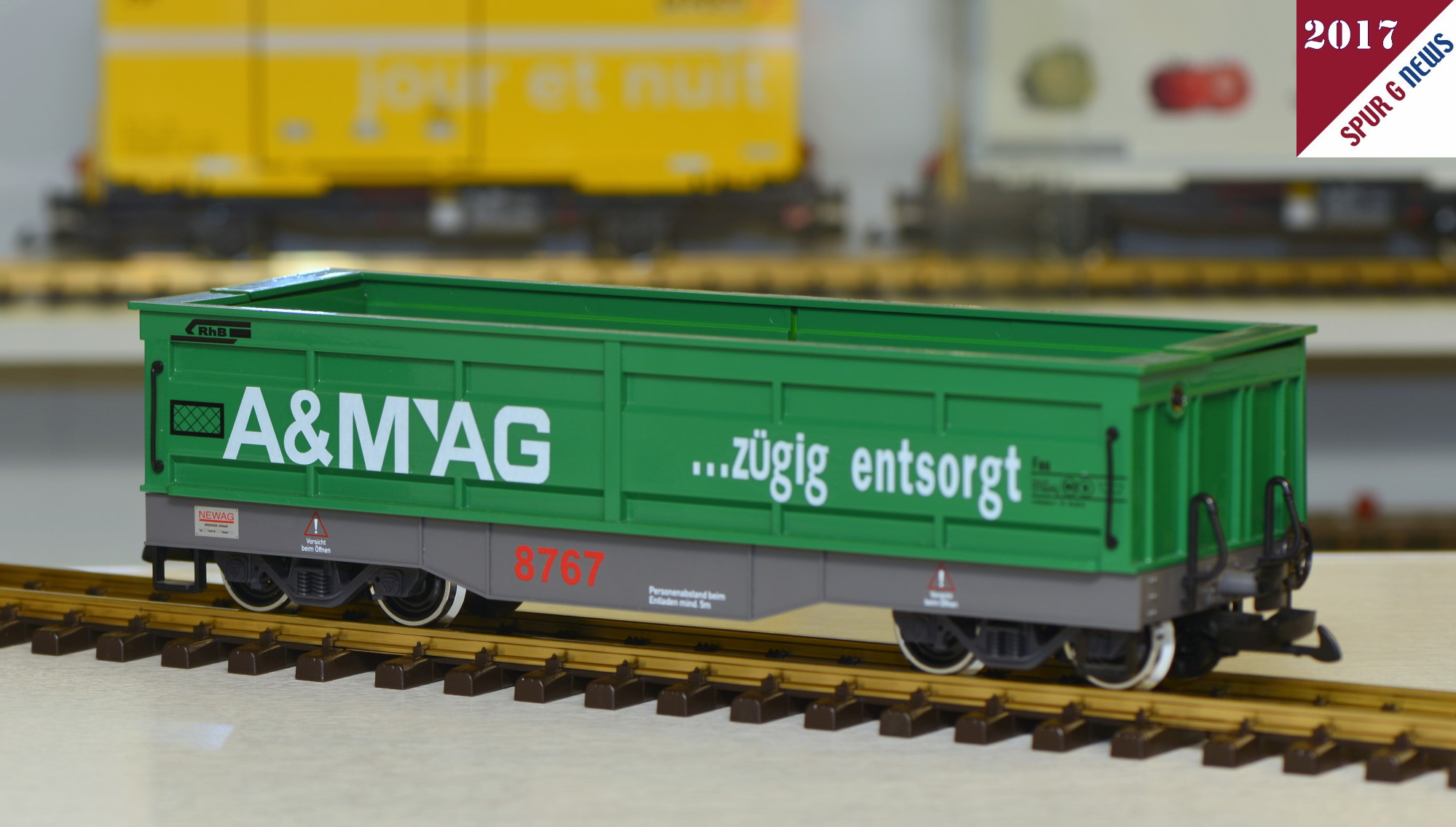 Ein "Automatic" Wagen - Abraumwagen der RhB, wurde z.B. fr den Vereina Tunnel genutzt - in der Lackierung fr die Recycling Firma A&M AG .... zgig entsorgt. Tolle Ausfhrung, auch wenn der Wagen so im Original nicht gelaufen ist. 