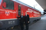 Refit der RhB Ge 4/4 III Nr. 644 hier mit Verwaltungsrat Stefan Engler und Direktor der RhB, Herrn Renato Fasciati. 