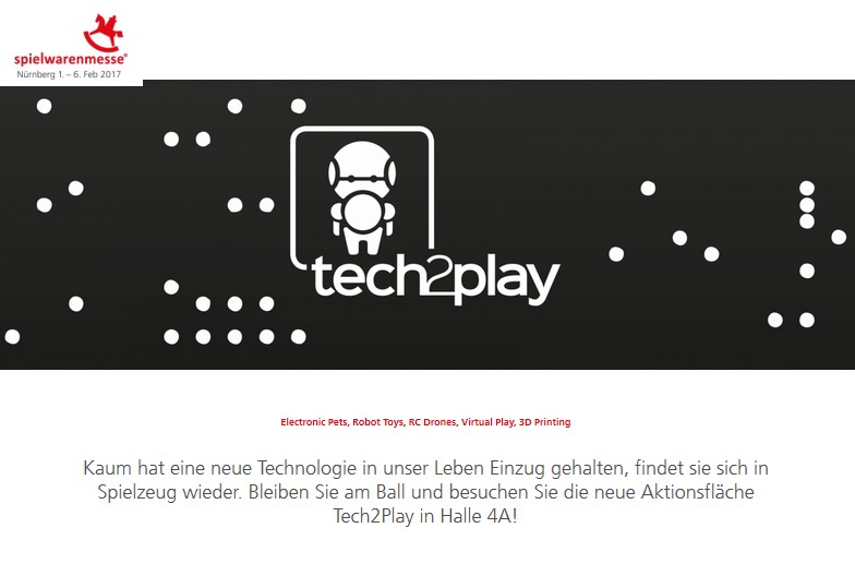 In der Halle 4 A, bisher nur Modellbahn, wird es eine Aktionsflche fr Tech2Play Spielzeuge geben. 