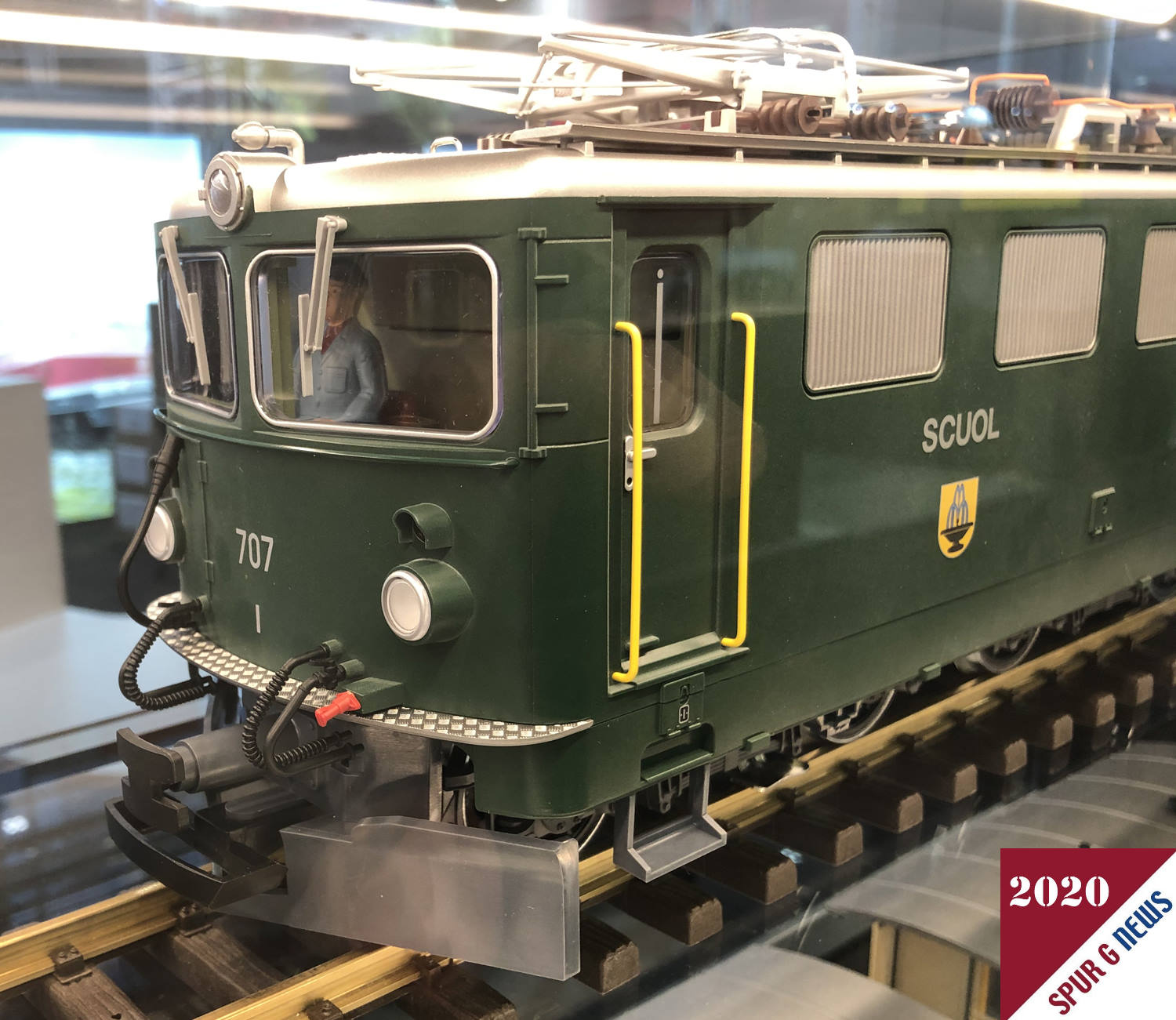 Als weitere Neuheit 2020 präsentiert LGB auf dem Märklinstand in Halle 7 die Ge 6/6 II der Rhätischen Bahn mit der Betriebsnummer 707 Scuol in der grünen Farbgebung mit Scherenstromabnehmern. 