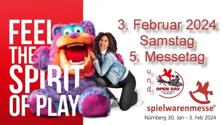 Bericht vom 5. und letzten Messetag, Samstag, 3. Februar 2024,  auf der Spielwarenmesse 2024, mit dem OPEN Day -Tag 