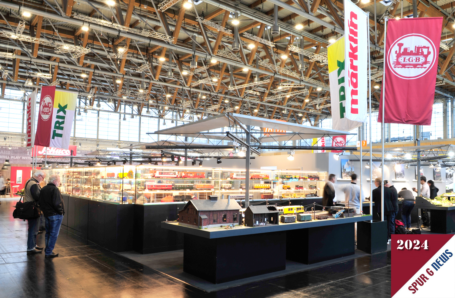 Der Stand von Mrklin / Trix / LGB auf der Seite mit der Ausstellung ber die LGB. 