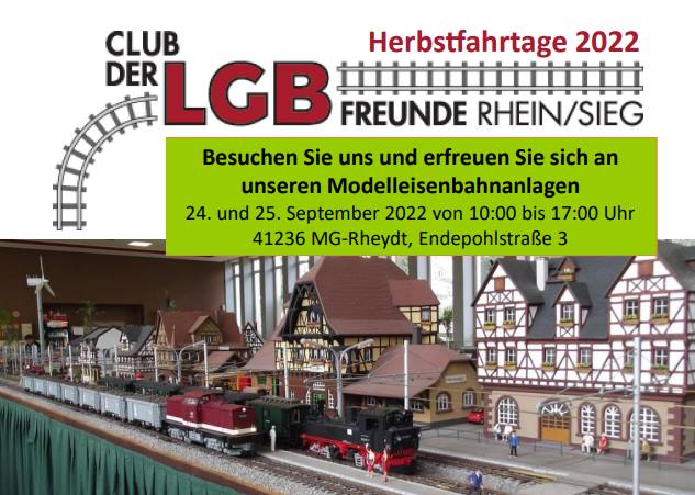Flyer zu den Herbstfahrtagen des Clubs der LGB Freunde Rhein Sieg e.V. 