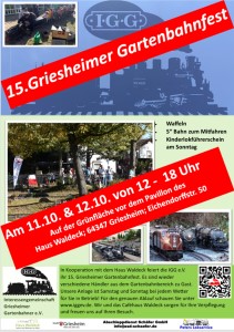 15. Griesheimer Gartenbahnfest im Oktober 