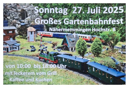 Gartenbahnfest 50 Jahre in Nhermemmingen
