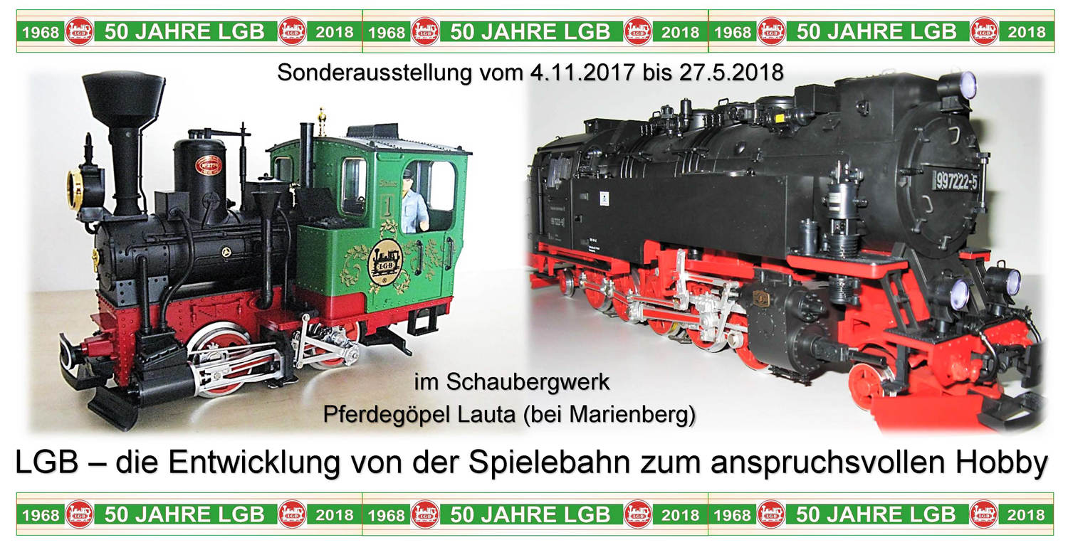 50 Jahre LGB - 1968 bis 2018. Der chronologische Aufbau der Ausstellung sowie deren Präsentation soll Raum für eigene Gedanken, Erinnerungen und Inspirationen bieten. Am Schönsten ist es zweifellos, wenn ich Objekte aus den Händen ehemaliger Mitarbeiter oder begeisterter Sammler bekomme und diese mir etwas über die jeweilige Historie ihrer Exponate berichten können. Dabei handelt es sich oft gar nicht um spektakuläre Geschichten oder Anekdoten, sondern vielmehr um die Vermittlung der Atmosphäre in der entsprechenden Zeit. Auf jeden Fall aber ist mir ein Zeitzeugenbericht über das Entstehen und Wachsen, das Lebensgefühl und die kleinen Dinge des Alltags wesentlich wichtiger als das Forschen nach seltenen Auflagen oder Marktwerten. Übrigens: Spielspuren, auch stärkere, gehören für mich dazu! Und wenn ich mal etwas instand setze oder restauriere, geschieht dies ausschließlich mit Materialien und Teilen aus der jeweiligen Zeit
