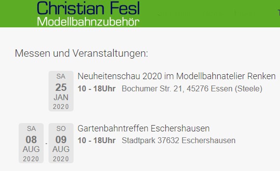 Auf diesen Messen bin ich prsent! 