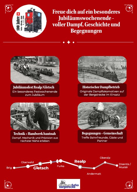 100 Jahre Furka-Oberalp-Bahn - hier geht es zum Flyer