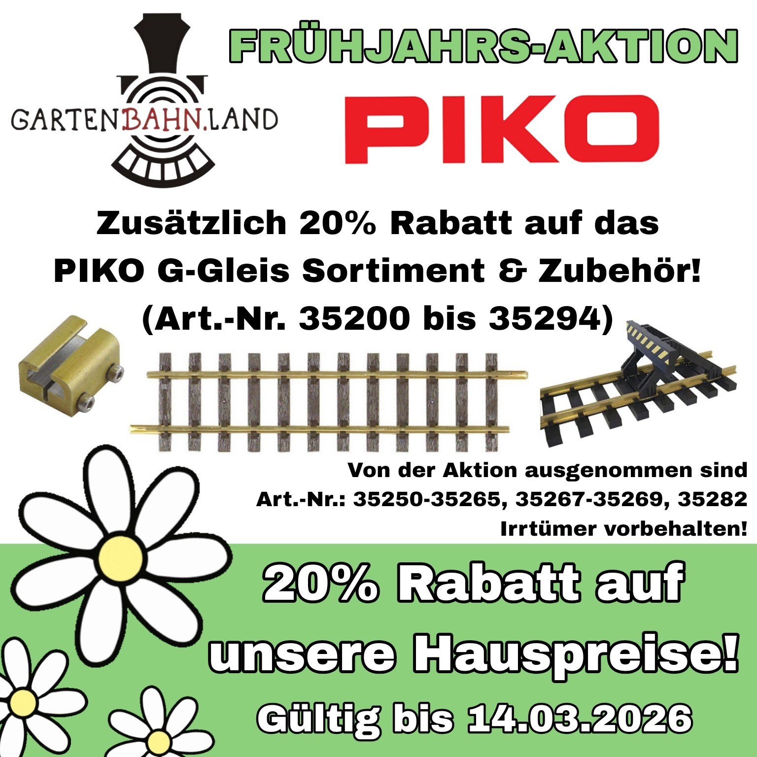 Gartenbahn.land - Fr�hjahrsaktion mit 20% Nachlass 
