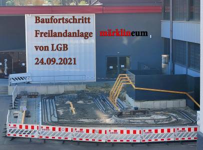 Baufortschritt - 24.09.2021 -  der LGB Freilandanlage am mrklineum. 