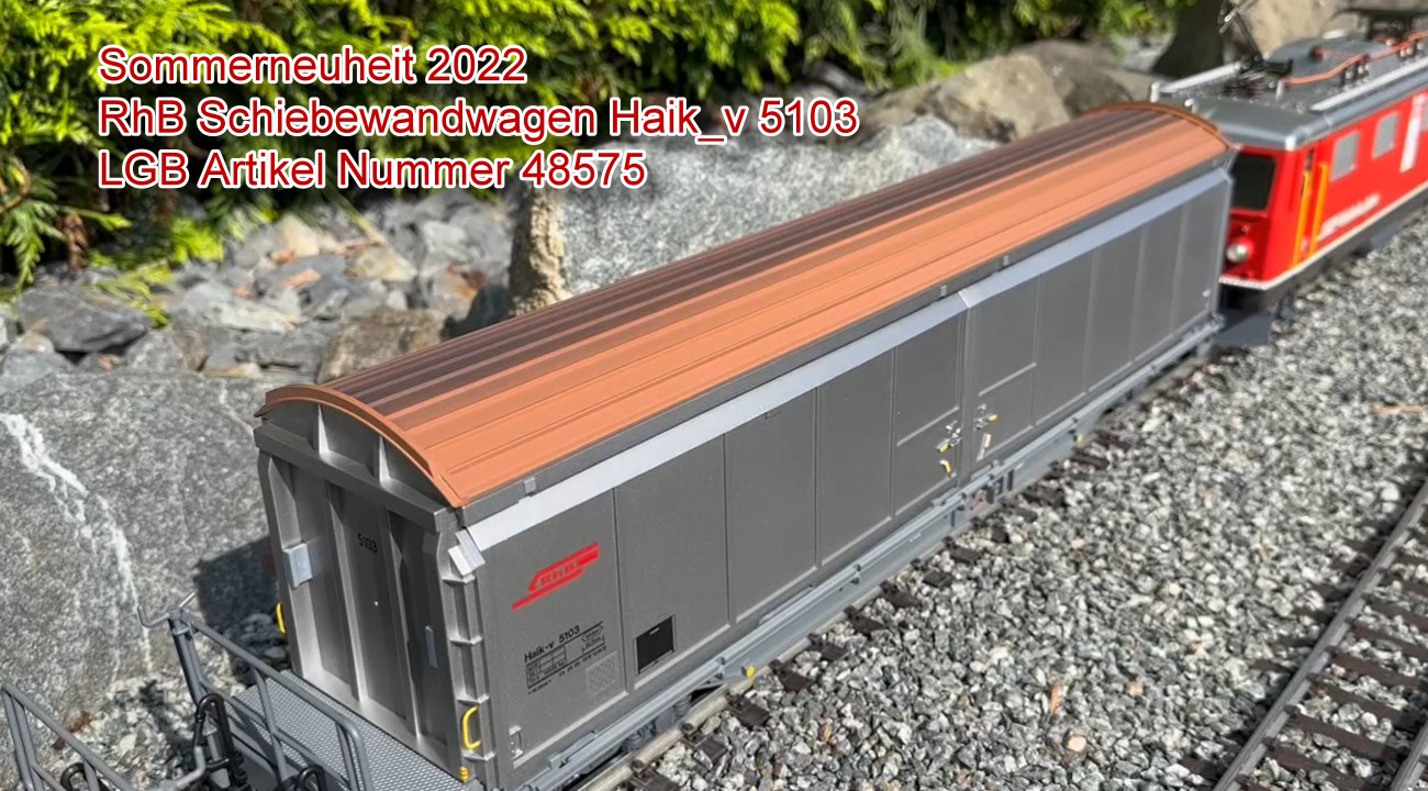 Video zum RhB Schiebwandwagen von LGB: LGB Art. Nr. 48575 RhB Schiebewandwagen Haik-v - kleines RhB Logo