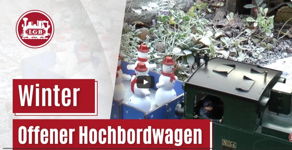 Einfach auf das Bild klicken und zum Video �ber die Gestaltung mit den Schneem�nnern der LGB Herbstneuheit 2025 - Art. Nr. 41035 - gelangen.