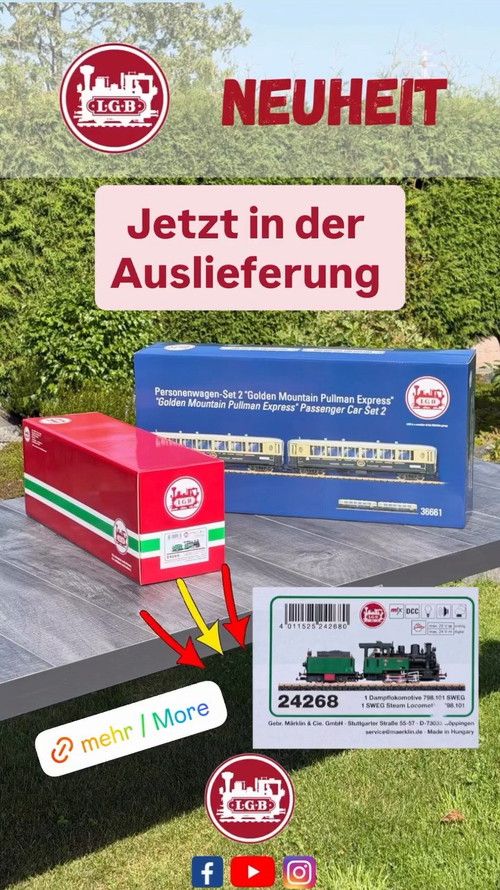 LGB Spur G - Art.Nr. 24268 - jetzt in der Auslieferung - Dampflok 798.101 der SWEG