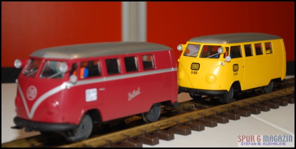 Die VW-Bus Draisine ist im Jahre 2009 auf der Spielwarenmesse von Brekina vorgestellt worden. Im Jahre 2010 kam dann die rote Draisine mit der Aufschrift "Beilhack" und die gelbe Draisine mit dem DB Logo auf den Markt. Einfach auf das Bild klicken und zum Bericht vom 4. Februar 2010 zu gelangen. 