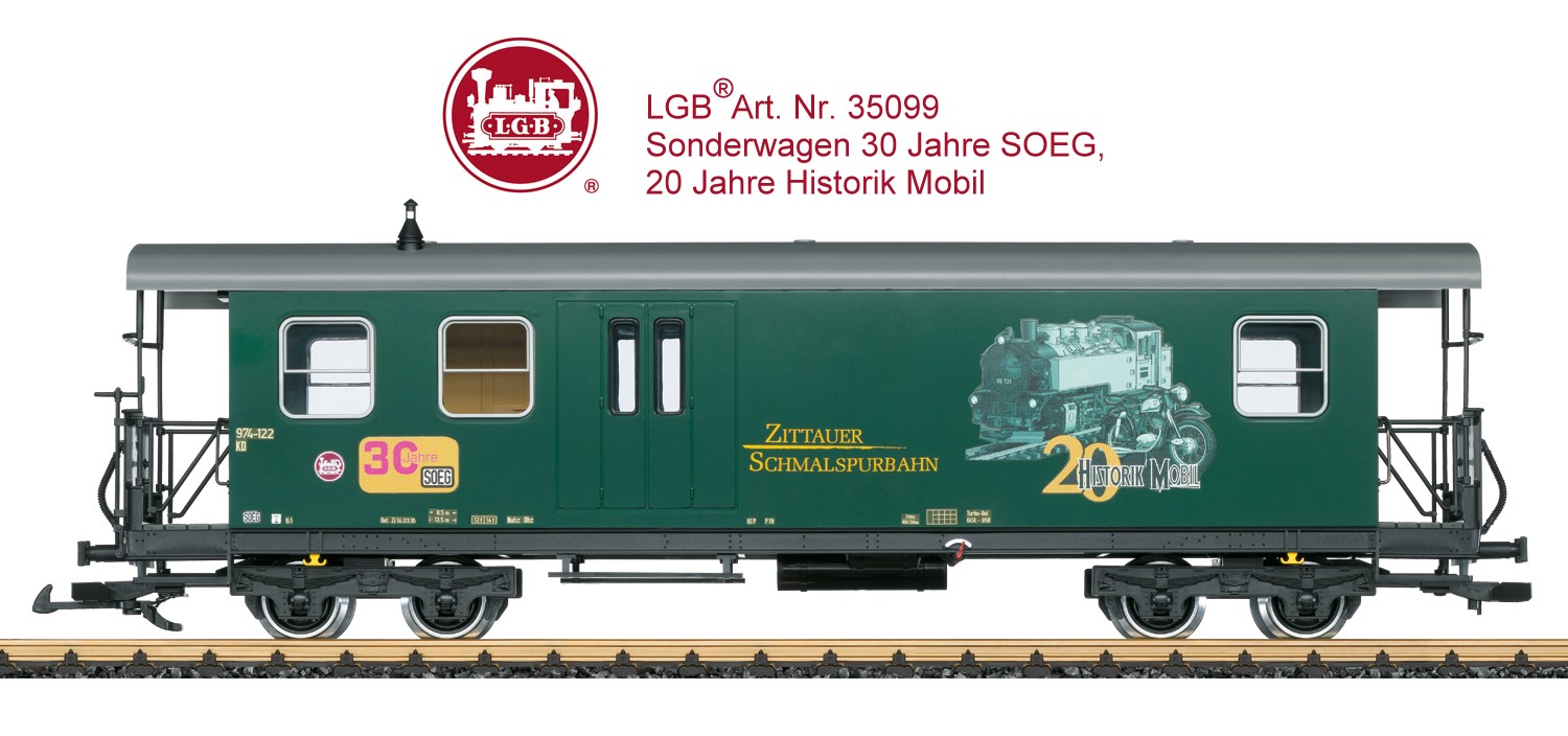 LGB Art. Nr. 35099 Sonderwagen 30 Jahre SOEG, 20 Jahre Historik Mobil