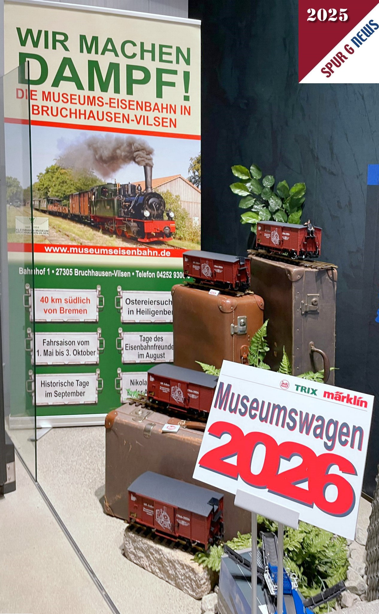 Wir machen Dampf!  Die Museums-Eisenbahn in Bruchhausen-Vilsen ist der Pate des diesj�hrigen LGB Museumswagens. Pr�sentation des LGB Wagens Art. Nr. 41026 bei der Vorstellung Neuheit 2026 im M�rklineum in G�ppingen. 