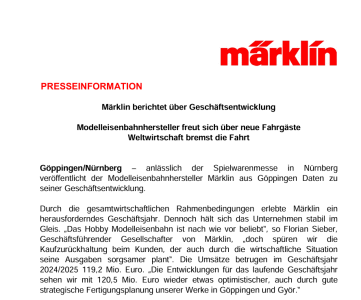 M�rklin - Presseinformation 2026 