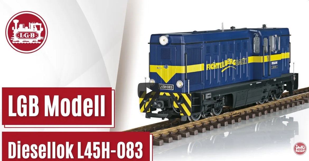 Erlebe die beeindruckende LGB 26451 Diesellok L45H‑083 der Fichtelbergbahn in Spur G – ein echtes Highlight für alle Gartenbahn‑Fans und Modellbahnliebhaber!