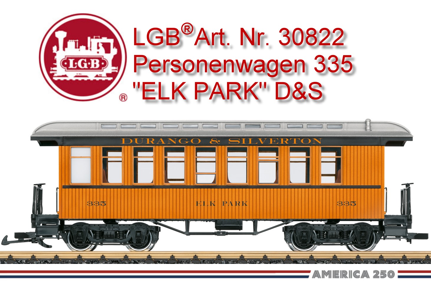 LGB Art. Nr. 30822 - Personenwagen 335 "ELK PARK" Durango & Silverton (D&S)