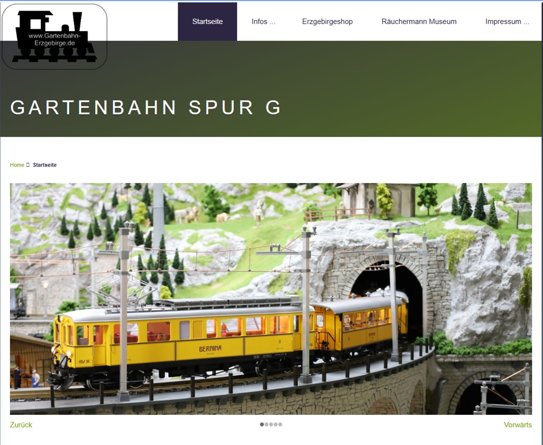 Das Ruchermann Museum in Sehmatal - Cranzahl hat nun fr die Gartenbahn eine neue WEB Seite verffentlicht. (Einfach auf das Bild klicken und zur WEB Seite gelangen.) 