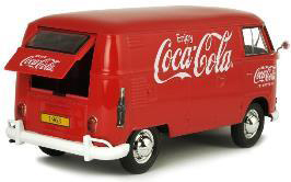 Art.Nr. 424062 1963 Volkswagen Type 2 (T1) Kasten-Lieferwagen mit Fahrer Figur, Handkarre und zwei Kästen mit Coca Cola© Glasflaschen.