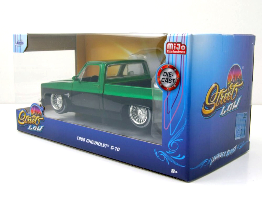 Chevrolet C-10 Pick Up, 1985, grn-metallic, schwarz, Modellauto 1:24, Jada Toys, Art.Nr. JAD34311