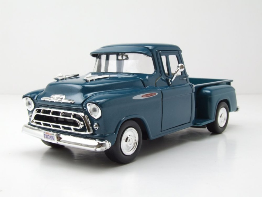 Chevrolet 3100 Stepside Pick Up 1957 blau Modellauto 1:24 Motormax