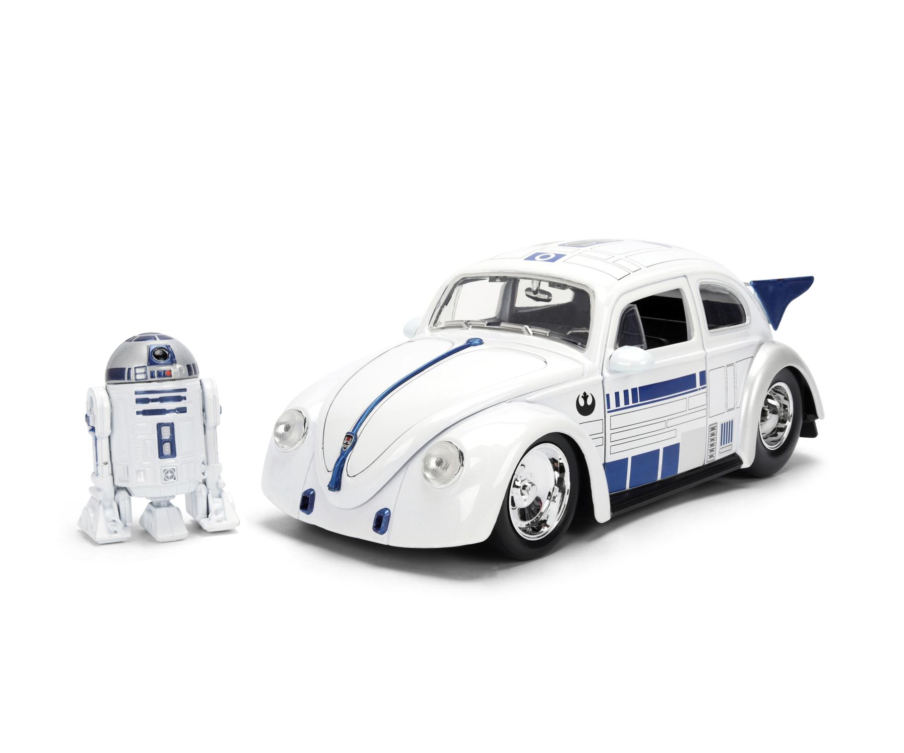 Jada Toys Star Wars Auto R2-D2 VW Drag Beetle (Ca. 19 cm) � Modellauto aus Metall im Ma�stab 1:24 mit Die-Cast Figur, T�ren, Motorhaube & Kofferraum zum �ffnen, f�r Sammler & Kinder ab 8 Jahren, offiziell lizenziert