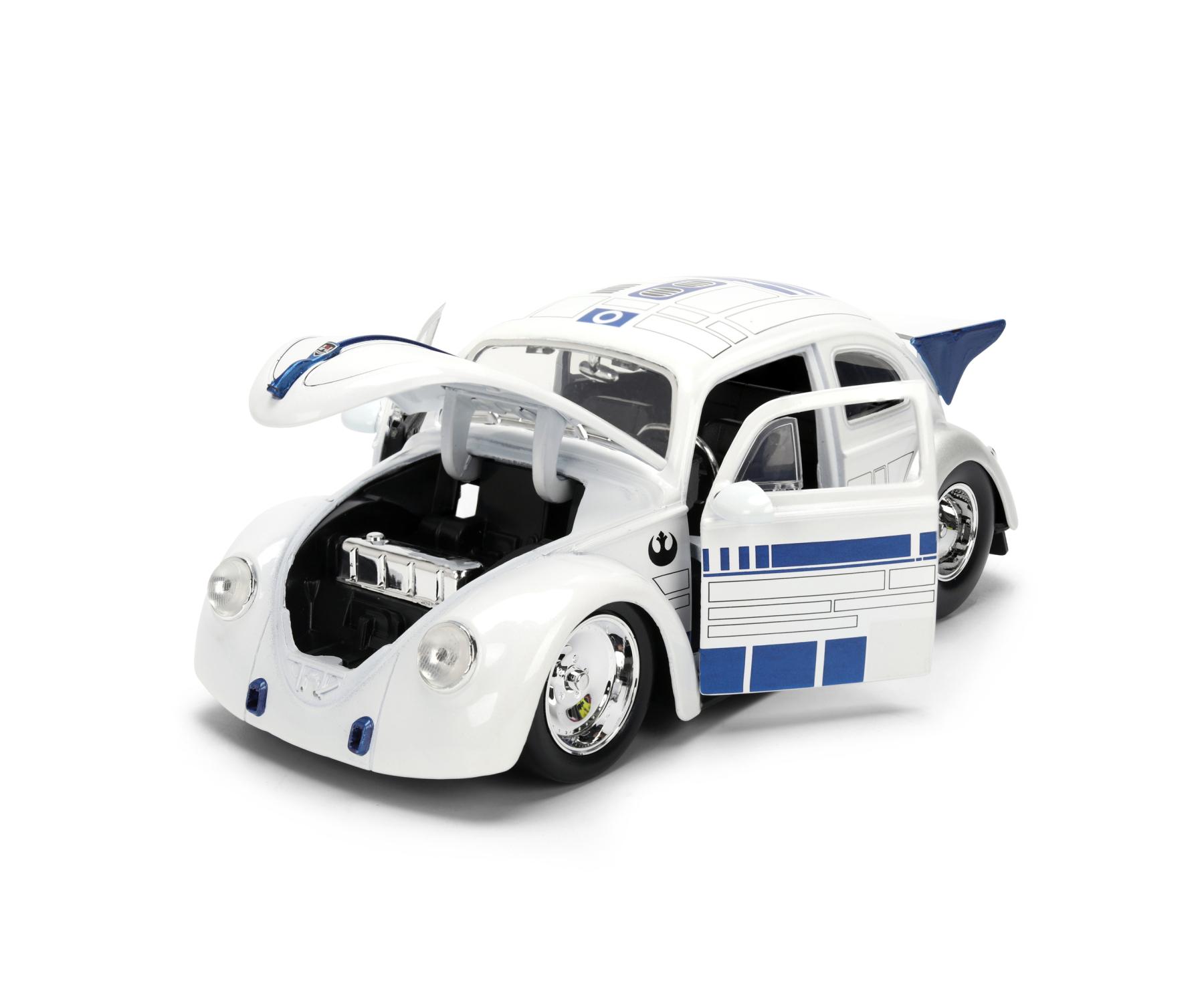 Star Wars - Kultiges Star Wars Modell – 1959er VW Drag Beetle im originalen R2-D2 Design aus hochwertigem Metall (Die-Cast)