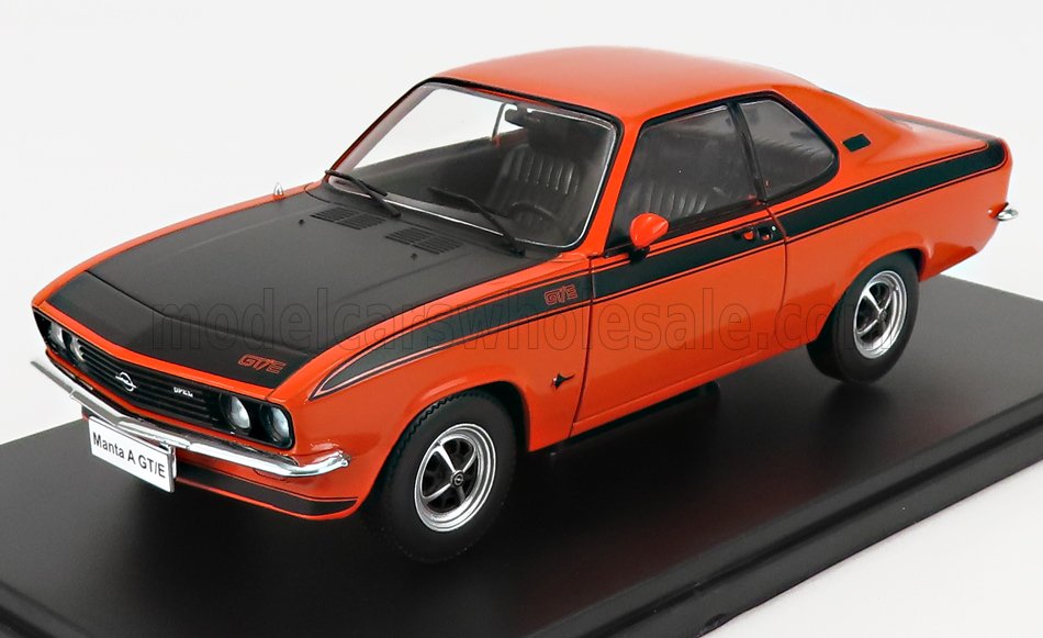 Edicola, 1:24, Mastab 1:24, Modellauto, Opel Manta A, Opel Manta A GT/E 1974, kupfer (orange),  schwarz, die-cast, Hachette-Opel-Kollektion