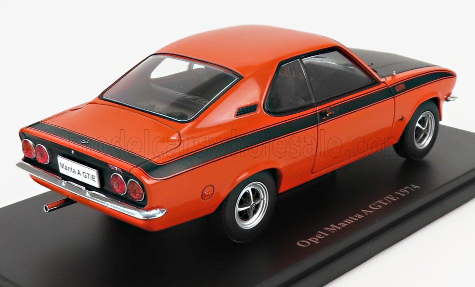 Edicola, 1:24, Mastab 1:24, Modellauto, Opel Manta A, Opel Manta A GT/E 1974, kupfer (orange),  schwarz, die-cast, Hachette-Opel-Kollektion