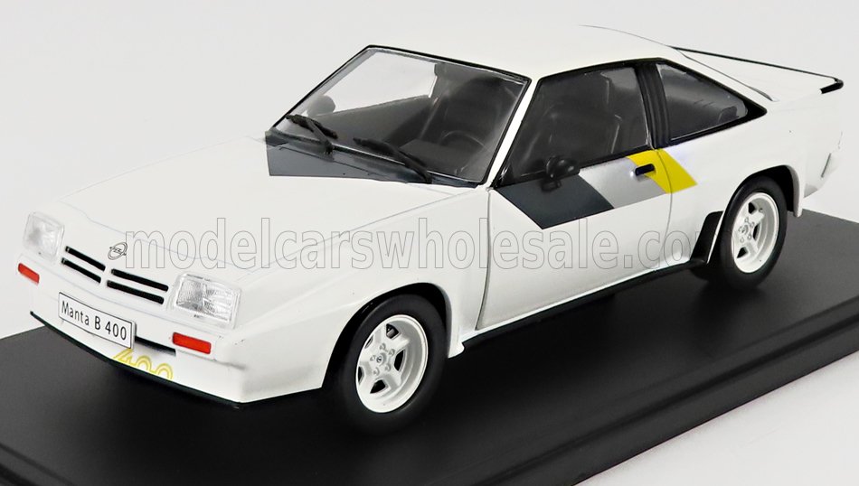 Edicola, 1/24, Massstab 1:24, OPEL Manta, Opel Manta 400 Rallye, baujahr 1981, wei, weie Felgen, Hachette-Opel-Kollektion, 