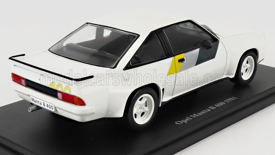 Edicola, 1/24, Massstab 1:24, OPEL Manta, Opel Manta 400 Rallye, baujahr 1981, wei, weie Felgen, Hachette-Opel-Kollektion, 