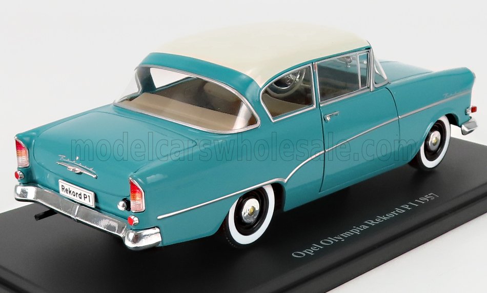Edicola, Hachette-Opel-Kollektion, Olympia, Opel Olympia Rekord P1, 1957, trkis-weiss, 156388, AB24P002