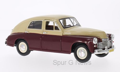 GAZ M20 Pobeda, dunkelrot/beige, Ostalgieautos, Ostalgie, Lucky die Cast, LDC24214rt/be