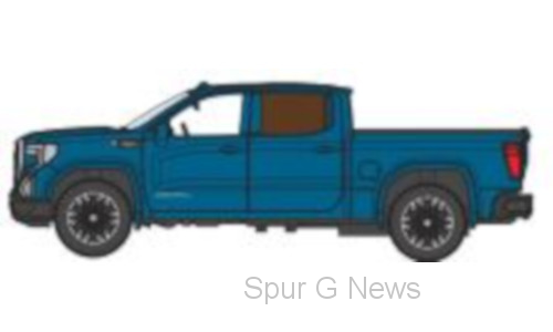 Motor Max, Spur G News, Spur G Magazin, GMC, GMC Sierra 1500 Denali, blau, Crew Cab,  Baujahr 2019, Epoche VI, MOM79362blue, 