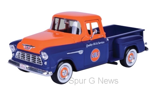 Chevrolet 5100 Stepside Pick Up, blau/orange, Gulf, 1955