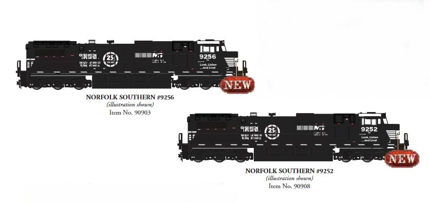 Bachmann Art.Nr. 90903, Bachmann Art.Nr. 90908, Norfolk Southern, GE Dash 9 # 9256, GE Das 9 #9252