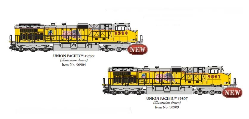 Bachmann Art. Nr. 90904, Bachmann Art. Nr. 90909, GE Dash 9 der Union Pacific # 9599, GE Dash 9 der Union Pacific #9807