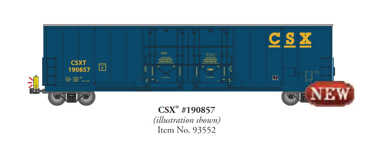 Bachmann Art. Nr. 93552, CSX Boxcar, Doppeltür Güterwagen #190857,