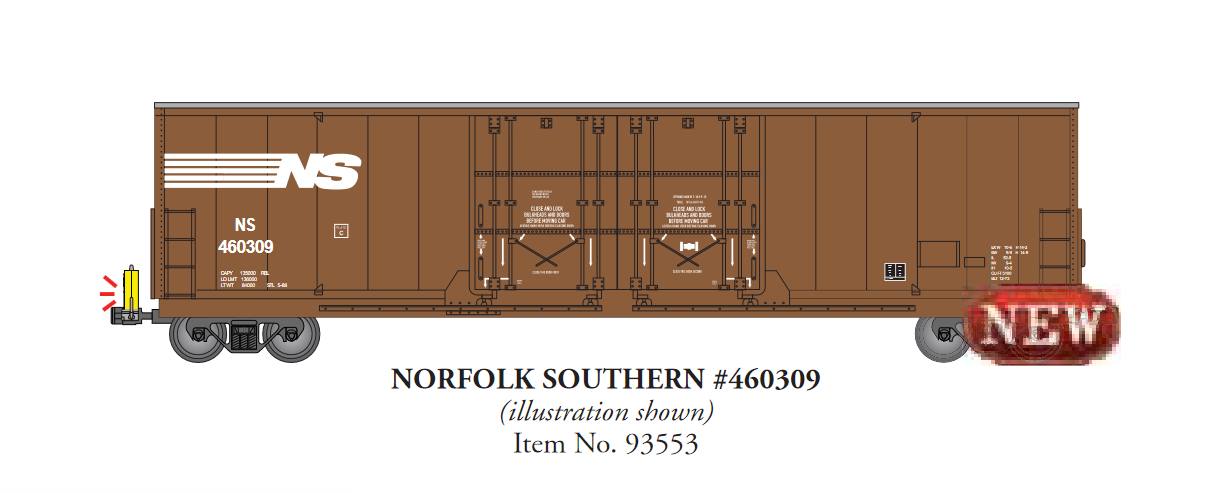 Bachmann Art. Nr. 93553, Boxcar Doppeltr, Gterwagen mit Schlusslicht, Norfolk Southern #460309