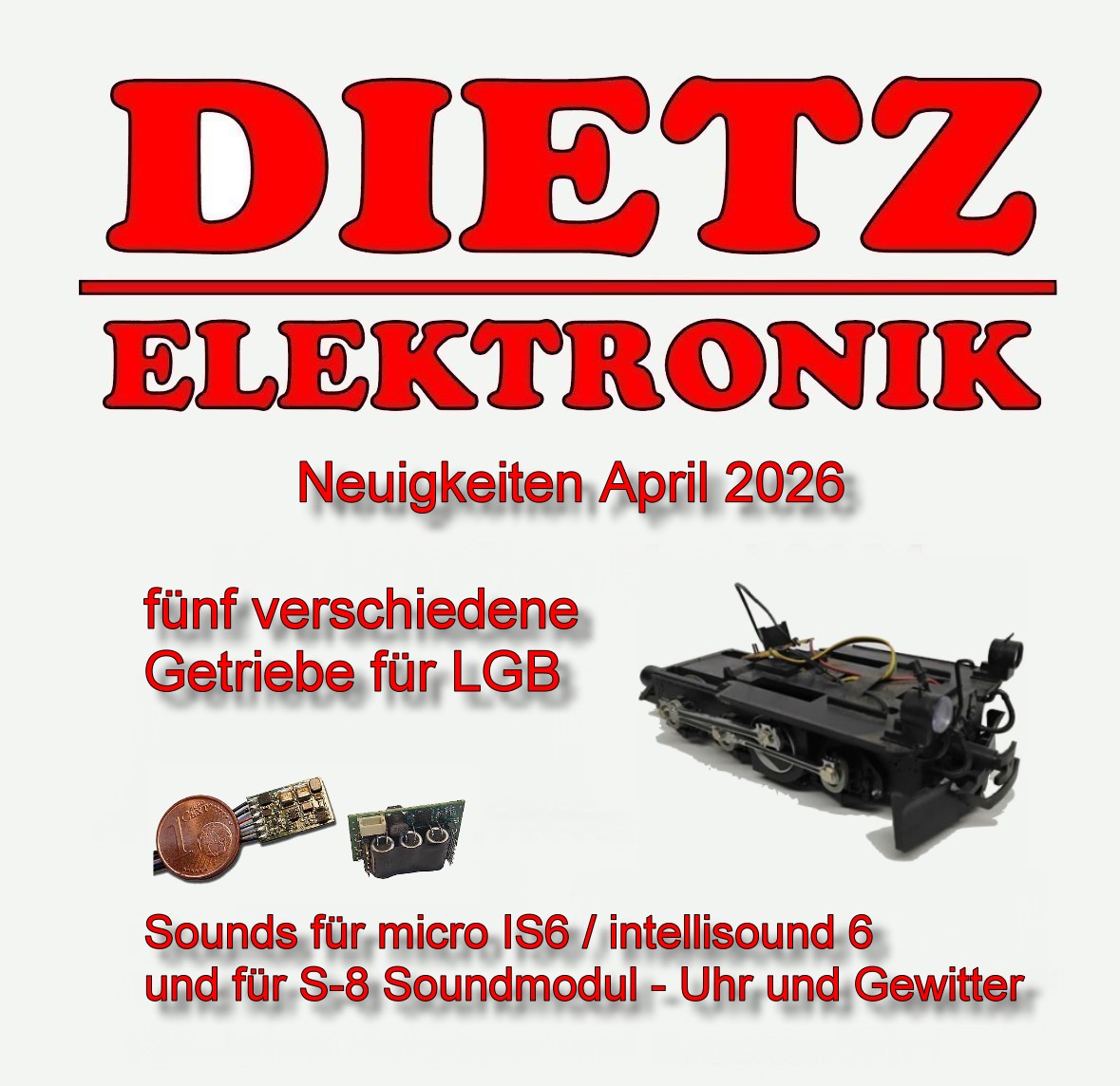 D-i-e-t-z &nbsp;- f�nf Ersatzgetriebe f�r LGB und Sound f�r micro IS6 / intellisound 6 und S-8