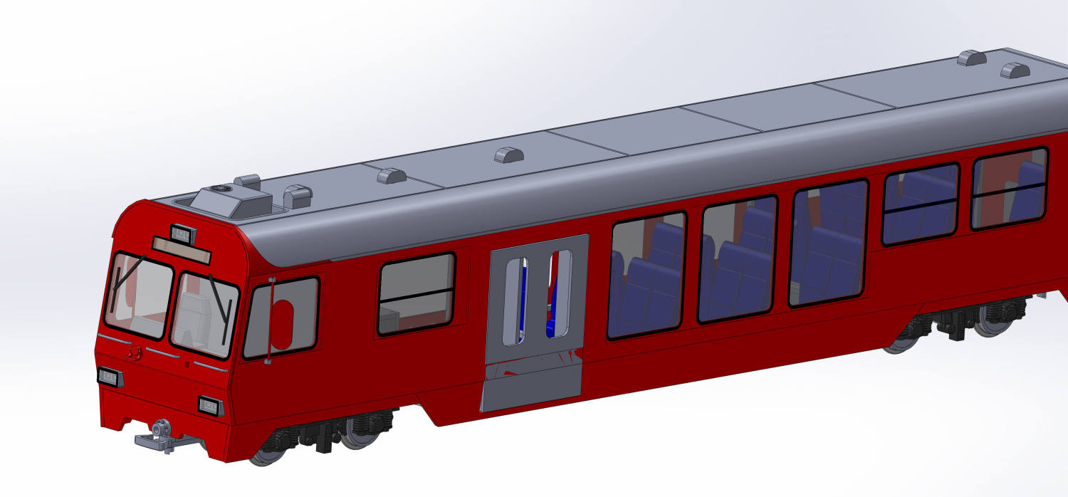 CAD Konstruktion des Modells - BDt- "NEVA Retica" Steuerwagen- Bild von Eds Gartenbahn