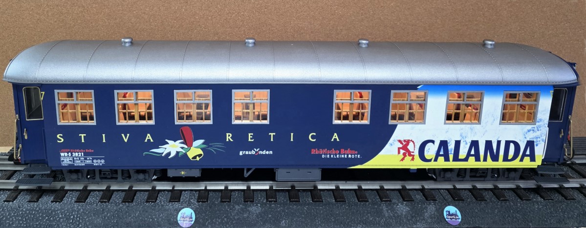 RhB Personenwagen Stiva Retica Calanda in blau / gelb eingetroffen / ab Lager lieferbar {B}