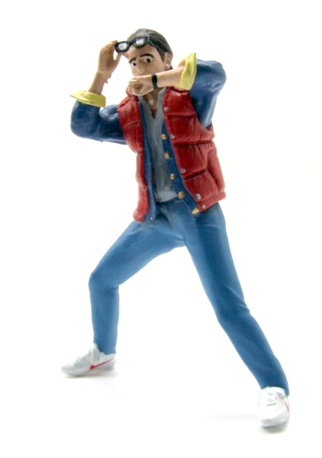 Hier nun aus Back to the future den Marty McFly. Diese Figur passt auch zu den Modellautos Delorean im Mastab 1:24. 